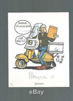 Superbe Dessin Original Couleurs Frank Margerin Pour Un Ex-libris. 2003. Momo