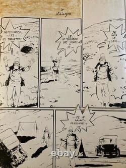 Très Belle Planche Originale 1978 Pierre De Winninger La Pyramide Oubliée Dessin