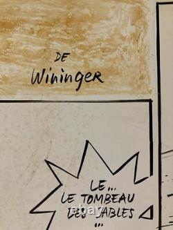 Très Belle Planche Originale 1978 Pierre De Winninger La Pyramide Oubliée Dessin