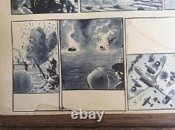 WW2 dessin planche originale guerre 40/45 -encre et gouache -36 x 25,5 cm
