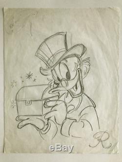 Walt Disney studio dessin original crayon Oncle Picsou