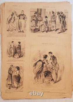 XIXe Lot 19 PLANCHES d'IMPRIMERIE E PLON Dessin Daumier Grévin Randon Caricature